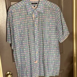 Tommy Bahama Blue and Pink Patterned Shirt